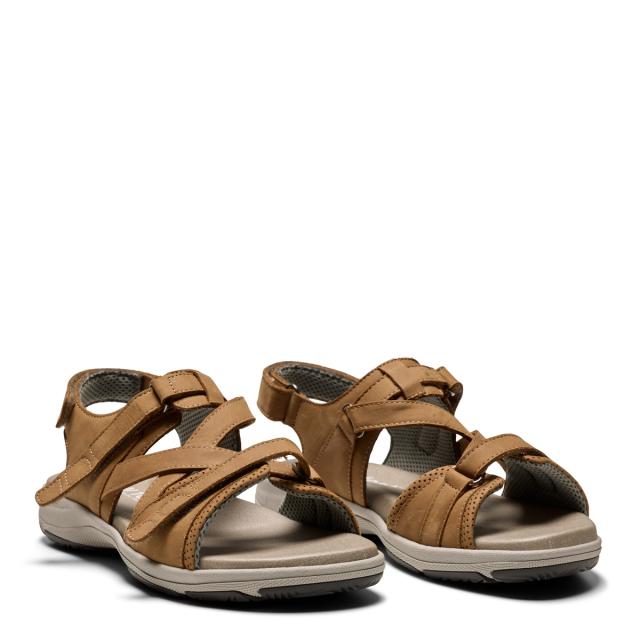Sandal with adjustable heel strap and two velcro straps