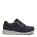 Sporty laced womens shoe with zipper, Dark navy