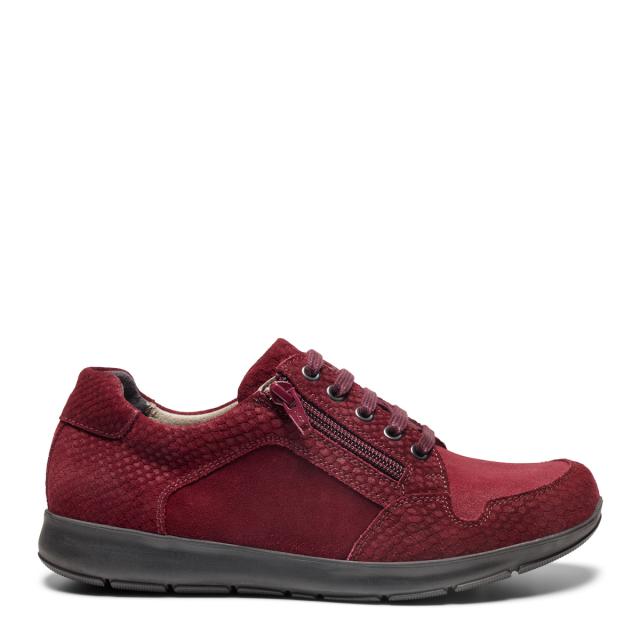 Womens laced shoe with zipper