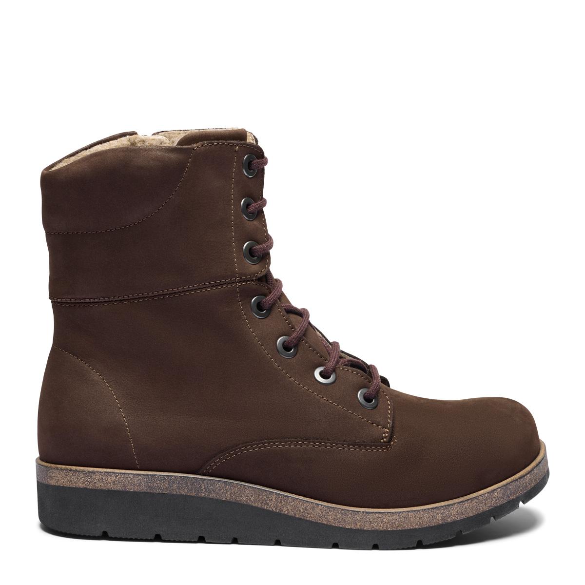 Women's boot with lace and zipper closure