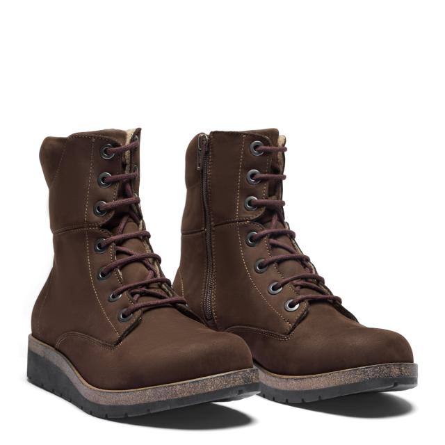Women's boot with lace and zipper closure