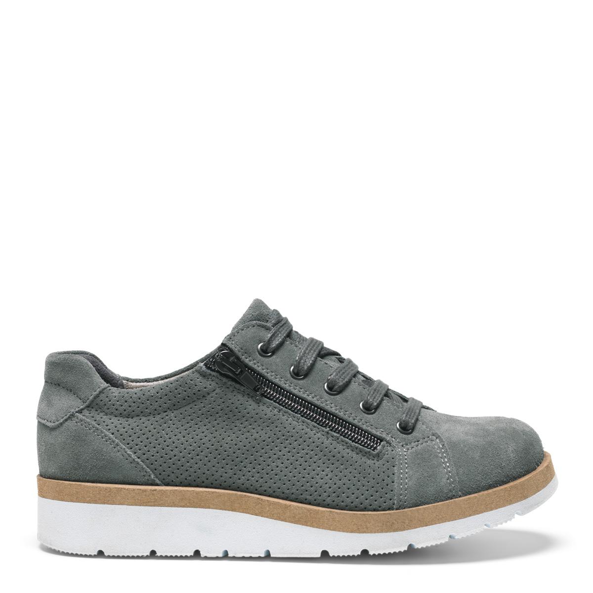 Women's shoes with zipper and laces