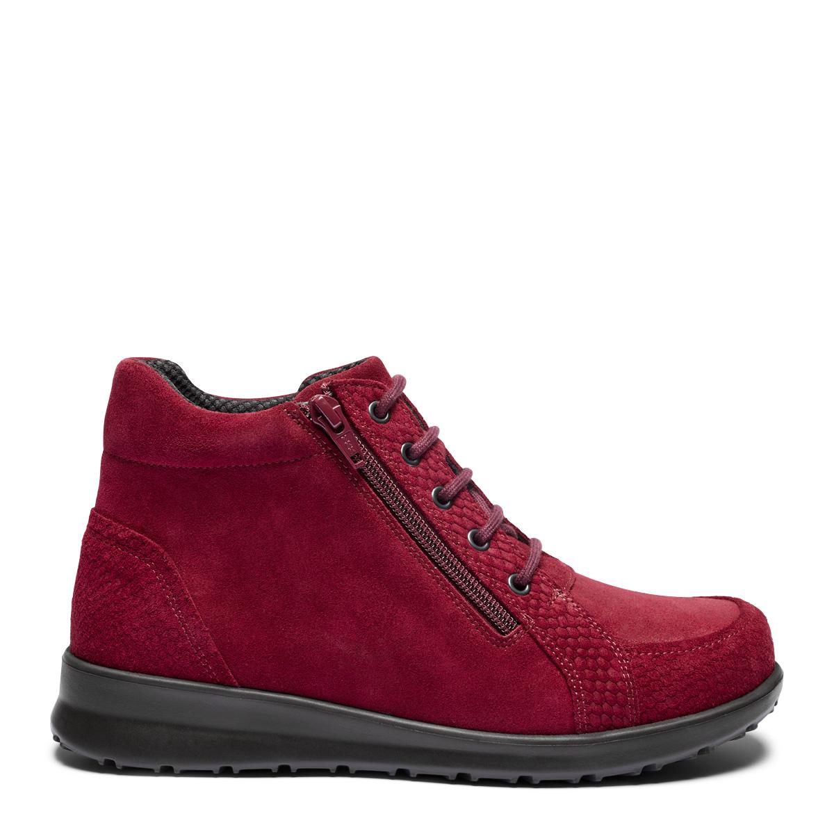 Ankle boot with lace and zip closure for women