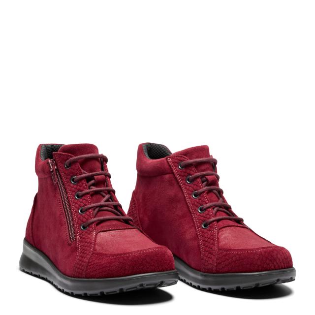 Ankle boot with lace and zip closure for women