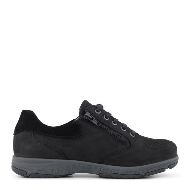 Womens laced shoe with zipper