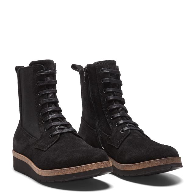Womens boot with lace, elastic and zipper