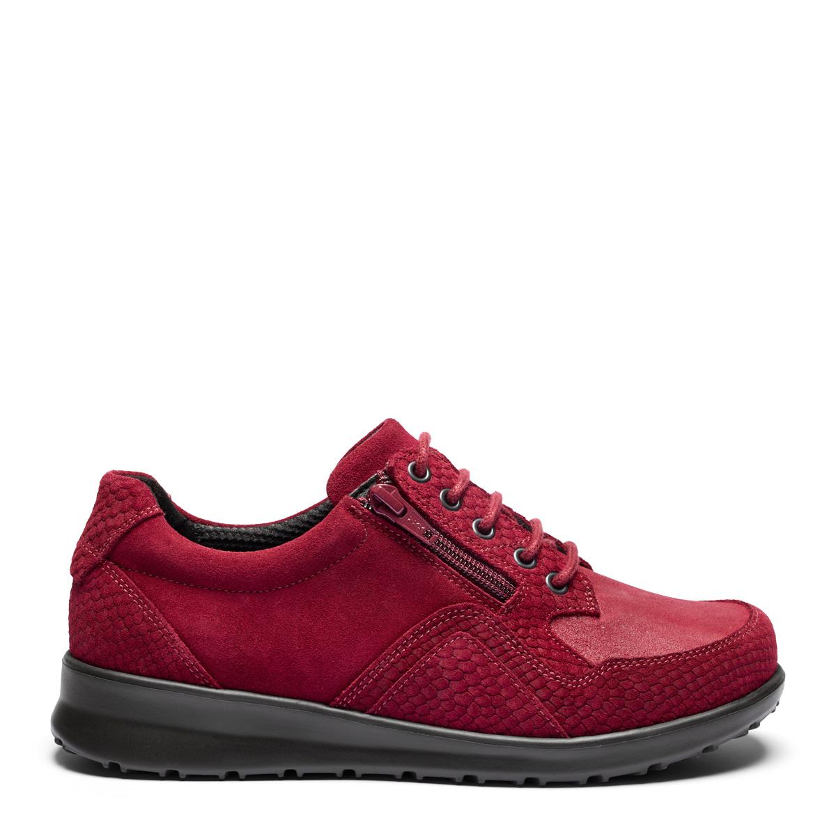 Sporty lace-up shoes with zipper closure - for women