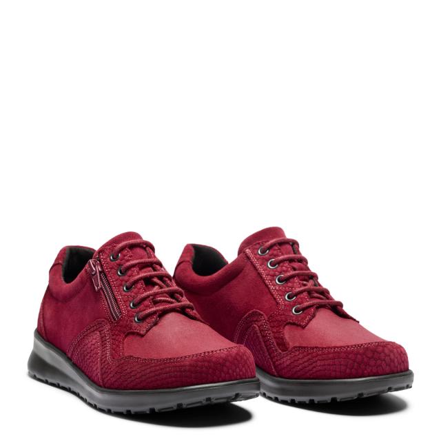 Sporty lace-up shoes with zipper closure - for women