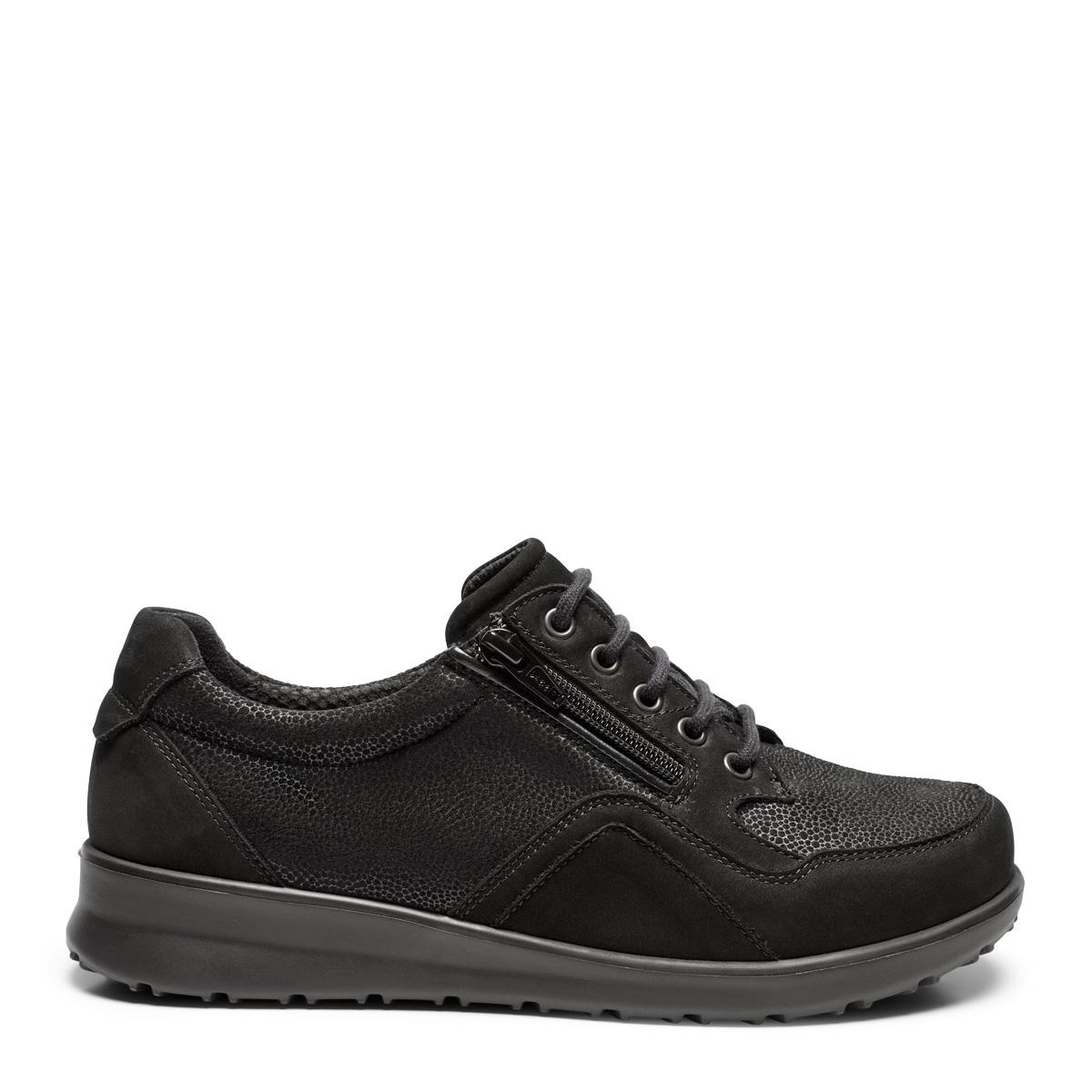 Sporty laced womens shoe with zipper