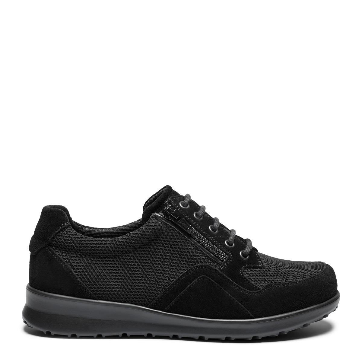 Sporty laced womens shoe with zipper