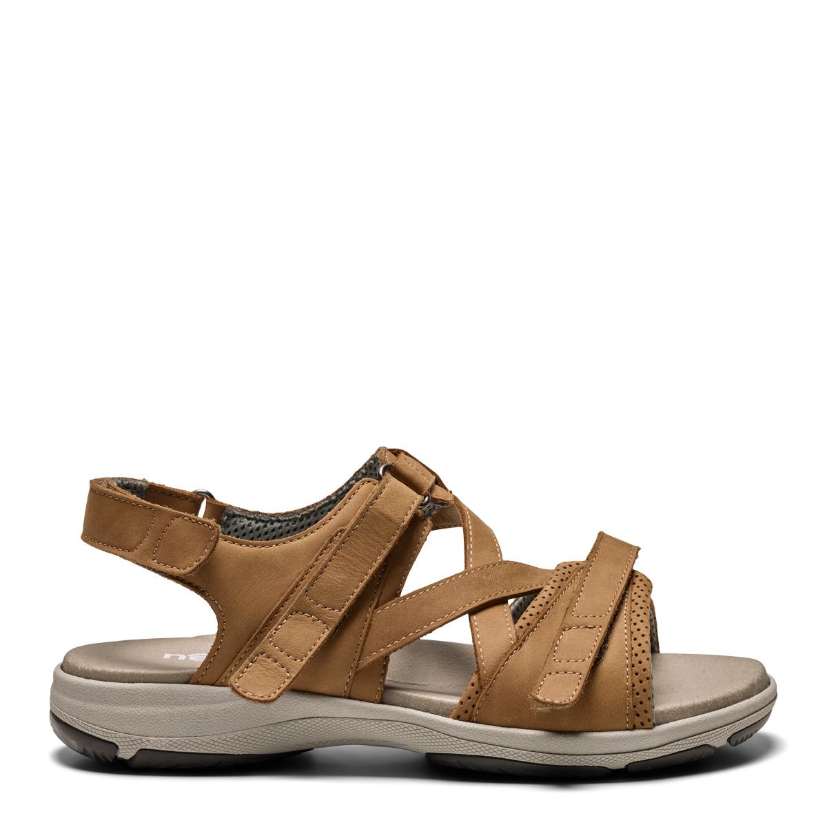 Sandal with adjustable heel strap and two velcro straps