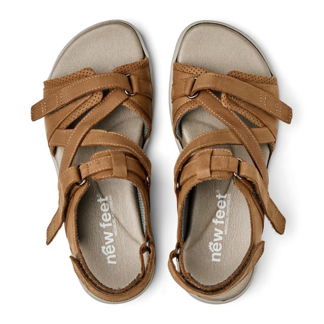 Sandal with adjustable heel strap and two velcro straps