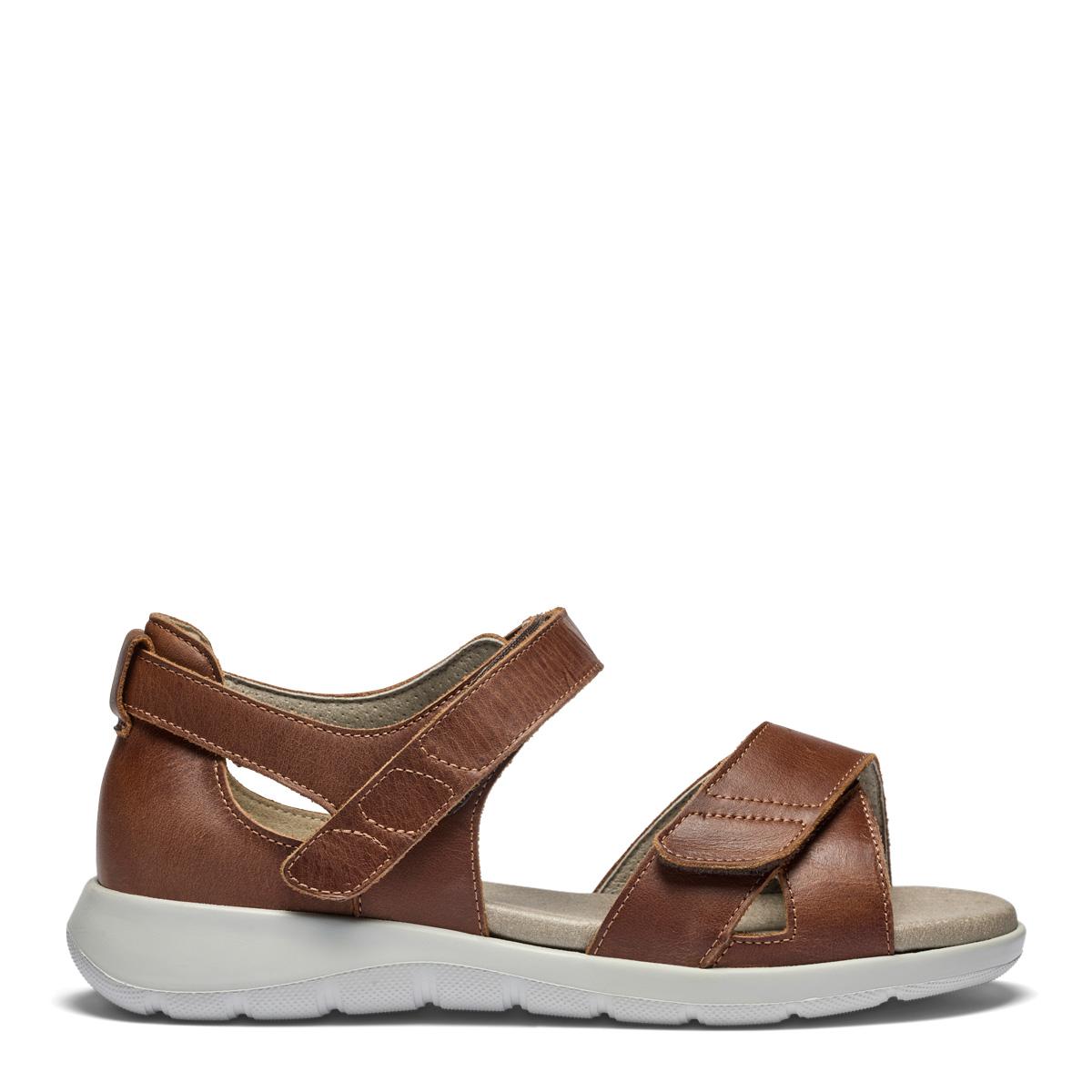 Women´s' sandal with a closed toe and two velcro straps