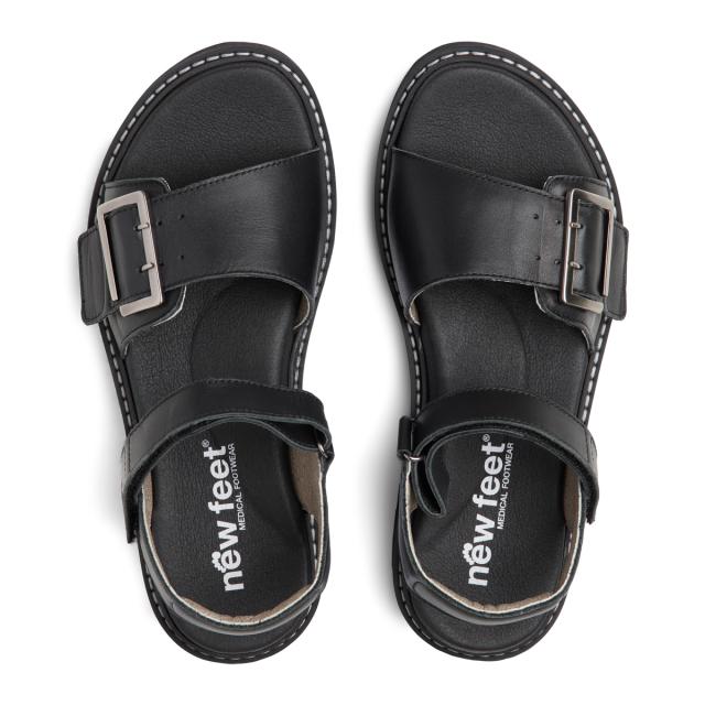 Sandal with velcro and buckle