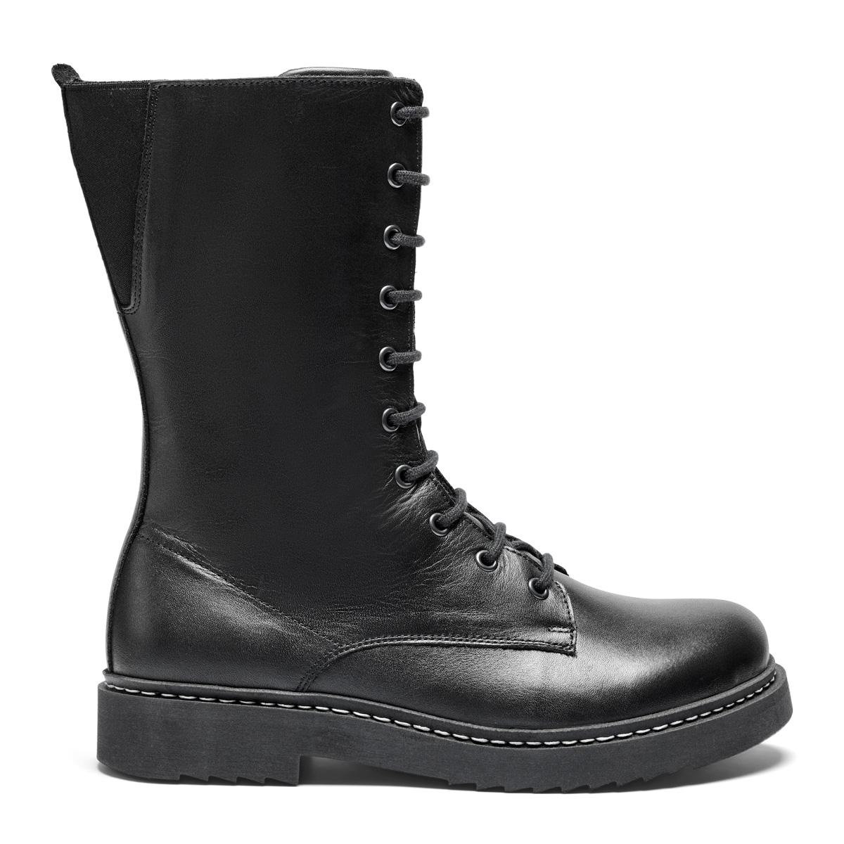 Long lace-up boot with zipper and Picos© lining