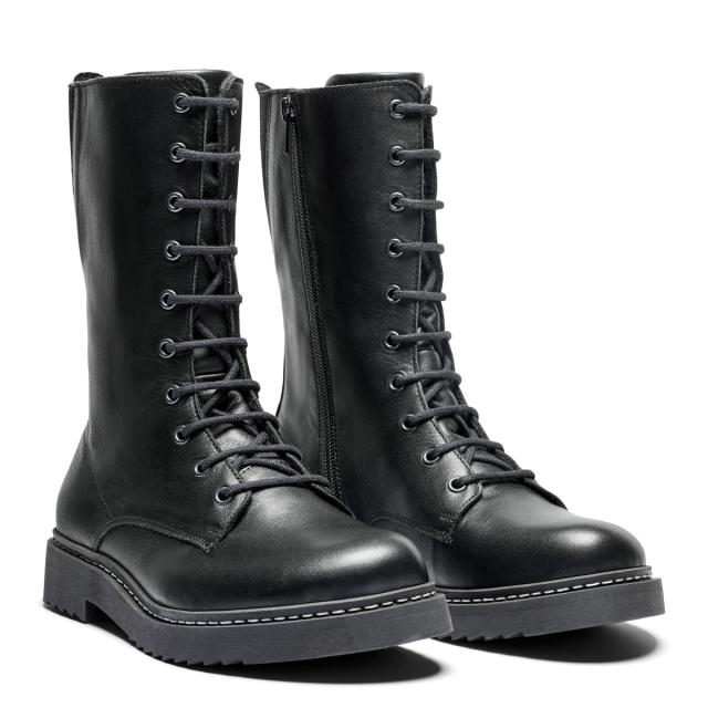 Long lace-up boot with zipper and Picos© lining