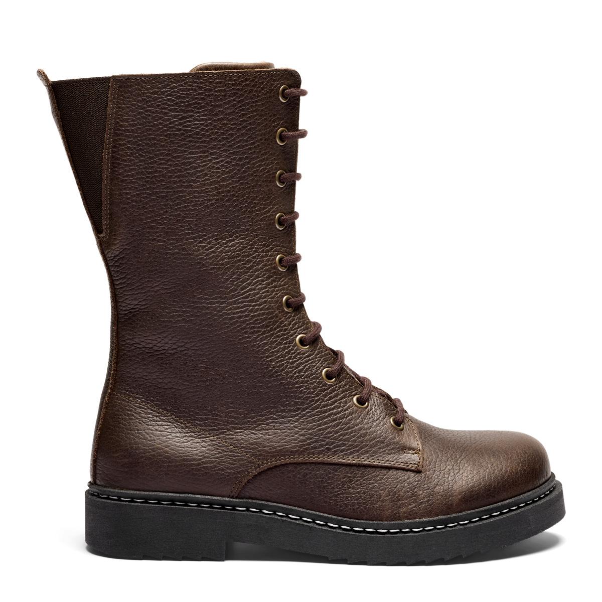 Long lace-up boot with zipper and Picos© lining