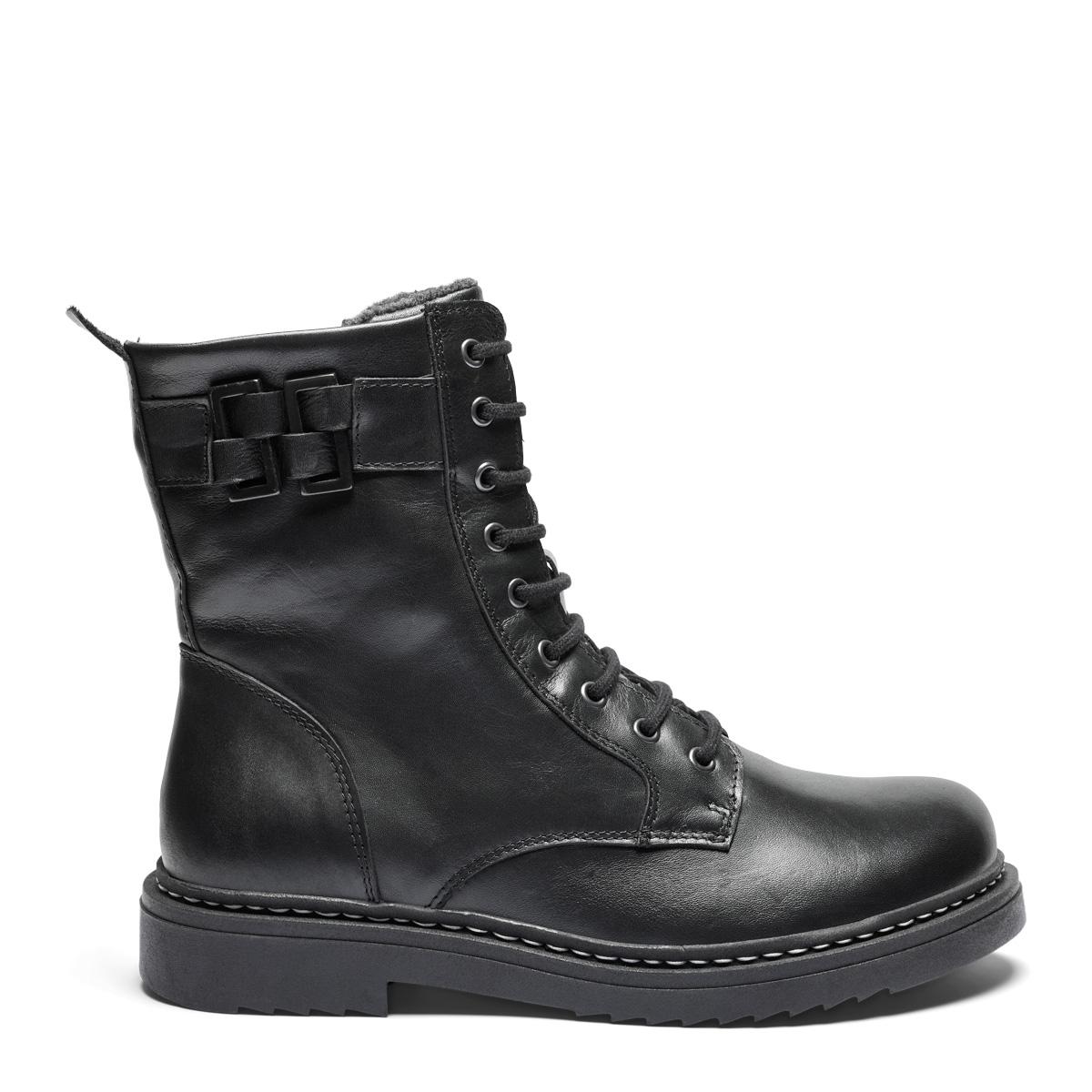 Boot with bouclesdetail, Picos© lining, lace and zipper