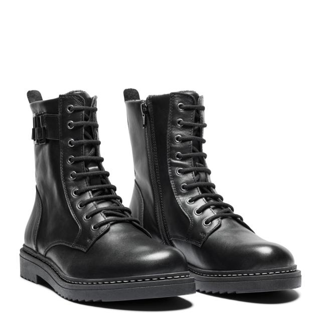 Boot with bouclesdetail, Picos© lining, lace and zipper