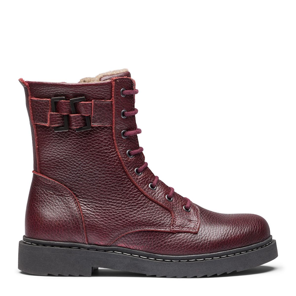 Boot with bouclesdetail, Picos© lining, lace and zipper