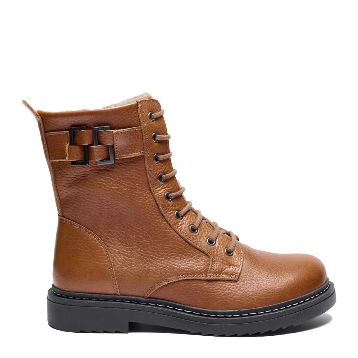 Boot with bouclesdetail, Picos© lining, lace and zipper