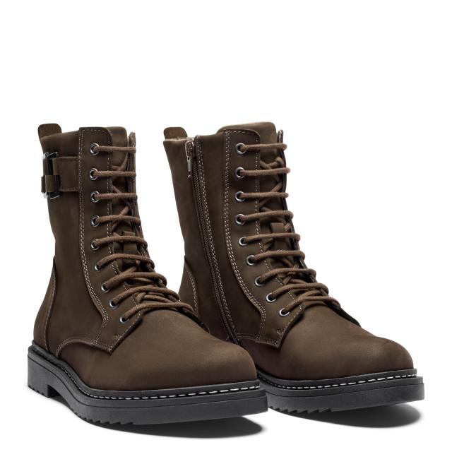 Boot with bouclesdetail, Picos© lining, lace and zipper