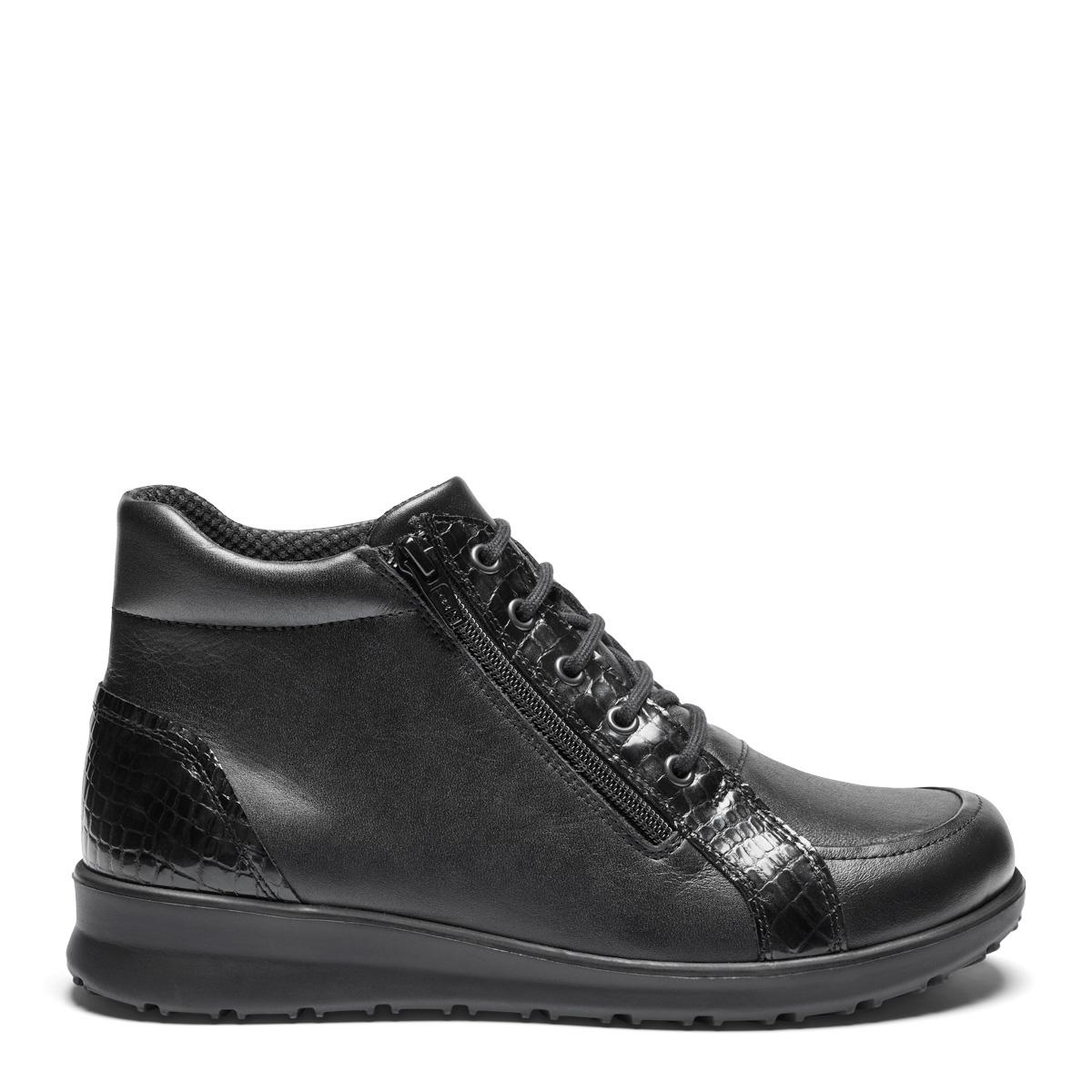 Ankle boot with lace and zip for women