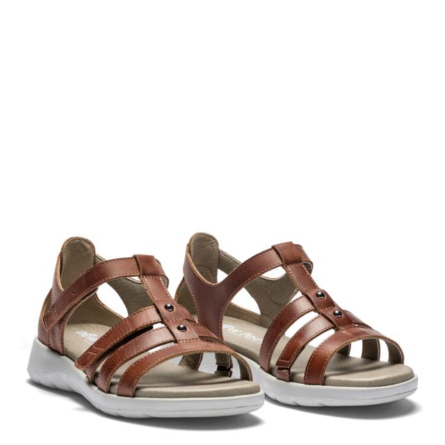 Women´s sandal with semi-open heel cap and two velcro straps