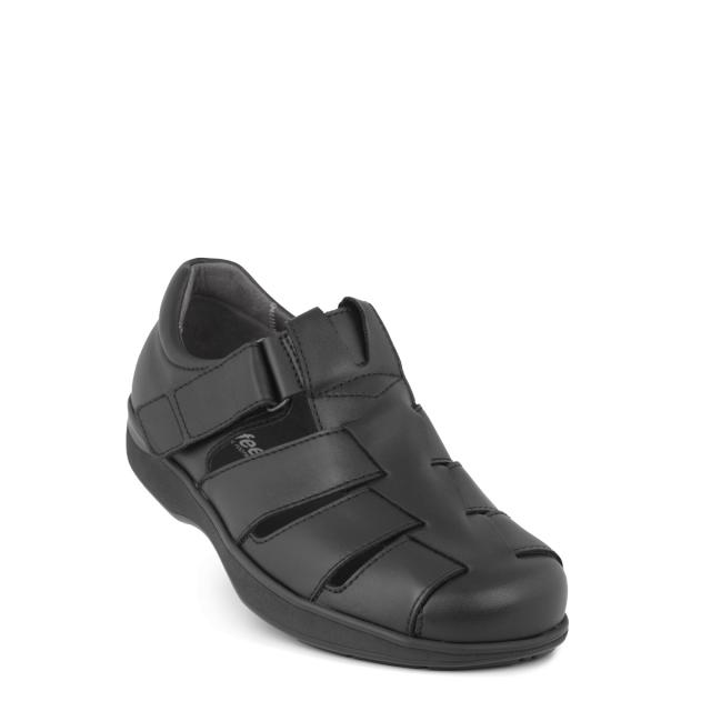 Men´s braided sandal with heel cap and adjustable velcro strap