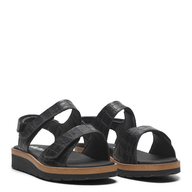 Sandal with adjustable heel strap for ladies and two velcro straps