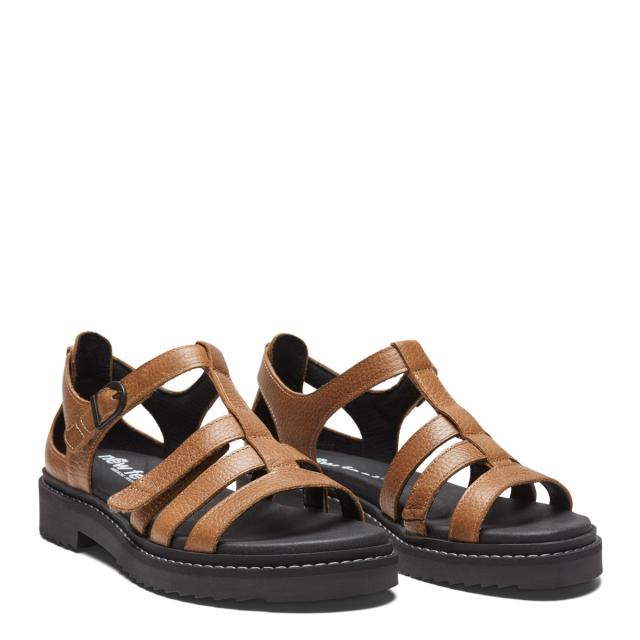 Women's sandal with half-open heel cap and two adjustable straps