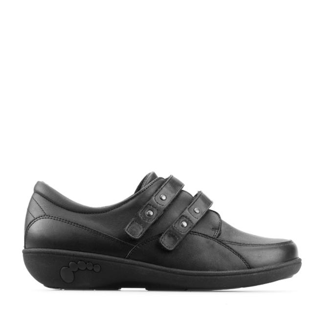 Shoe with two velcro straps
