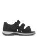 Men´s sandal with three velcro straps and heel cap, Black