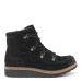 Women´s lace-up boot with zipper and lining, Black