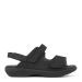 Men´s sandal with detachable heel strap and adjustable velcro straps, Black
