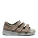 Women's sandal with three adjustable velcro straps and heel cover, Sand