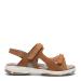 Women´s sandal with two velcro and adjustable heelstrap, Tanned