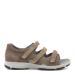Women's sandal with three adjustable straps and heel cap, Sand