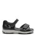 Sandal with adjustable velcro straps and half-open heel cap for women, Structured black