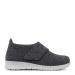 Women´s Indoor shoe with heelcap and velcro strap for easy closing, Dark grey