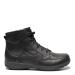 Lace-up boot for women - with zipper and lining, Black