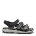Sporty women´s sandal with adjustable heel strap and velcro straps for regulation, Structured black