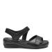 Women's sandal with heel strap and two straps with velcro, Black