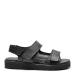 Men´s sandal with two velcro straps and a adjustable heelstrap, Black