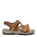 Sandal with adjustable heel strap and two velcro straps, Cognac